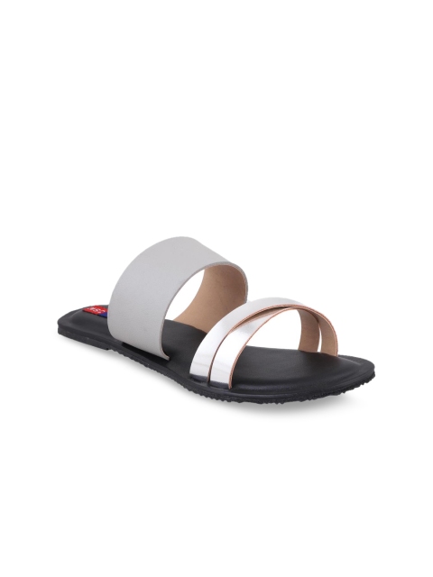 

MSC Women Grey Colourblocked Open Toe Flats