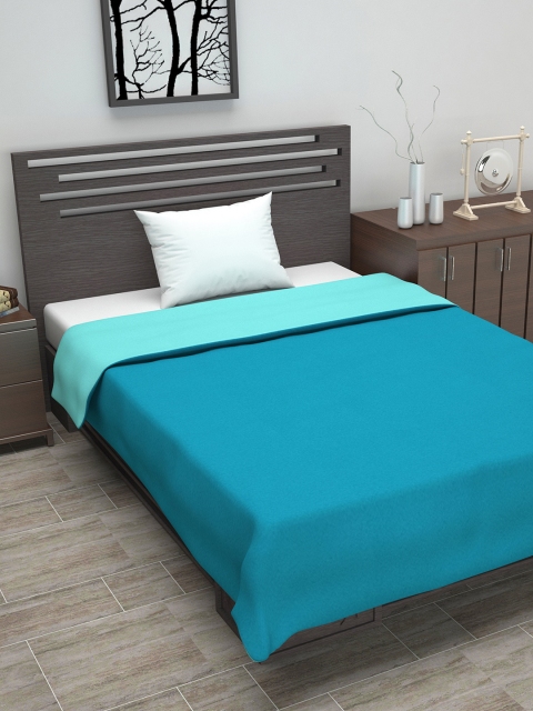 

Divine Casa Green & Turquoise Blue Solid AC Room 110 GSM Single Bed Dohar