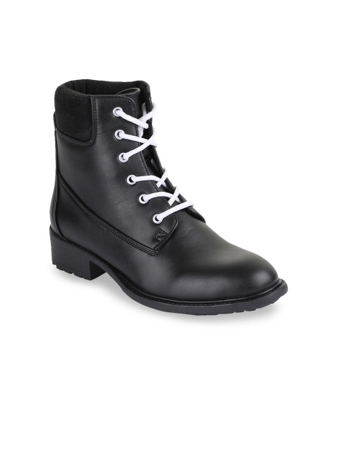 

Bruno Manetti Women Black Solid High-Top Flat Boots