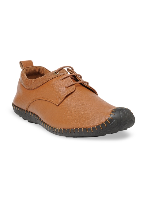 

Teakwood Leathers Men Tan Brown Leather Sneakers