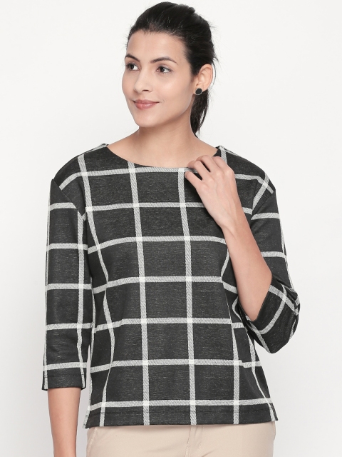 

Annabelle by Pantaloons Women Black Checked Top