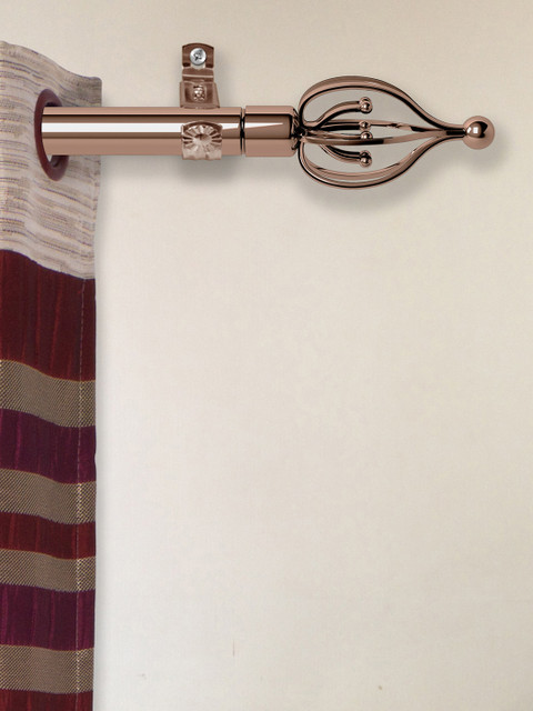 

Story@home Copper-toned Extendable Curtain Rod With Brackets & Finials