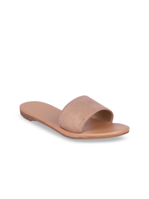 

MSC Women Beige Solid Open Toe Flats