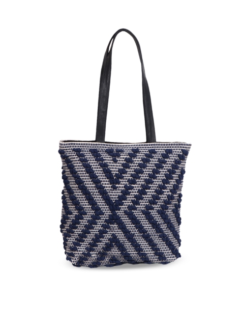 

Diwaah Navy Blue & Beige Self Design Shoulder Bag