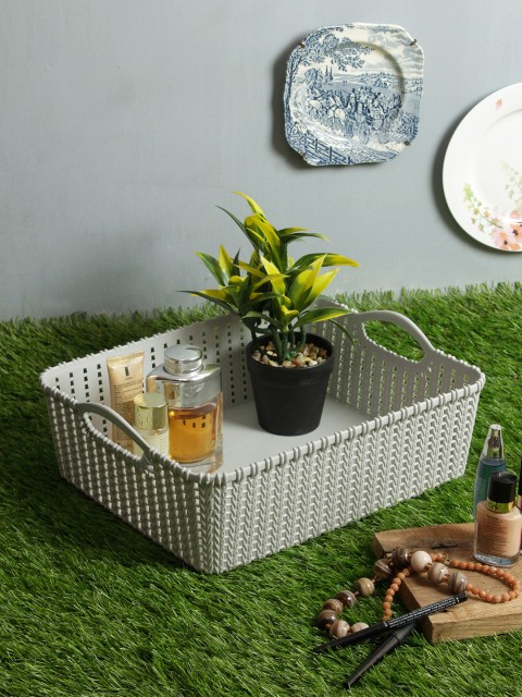 

House Of Accessories Grey Solid Plastic Desk Organiser