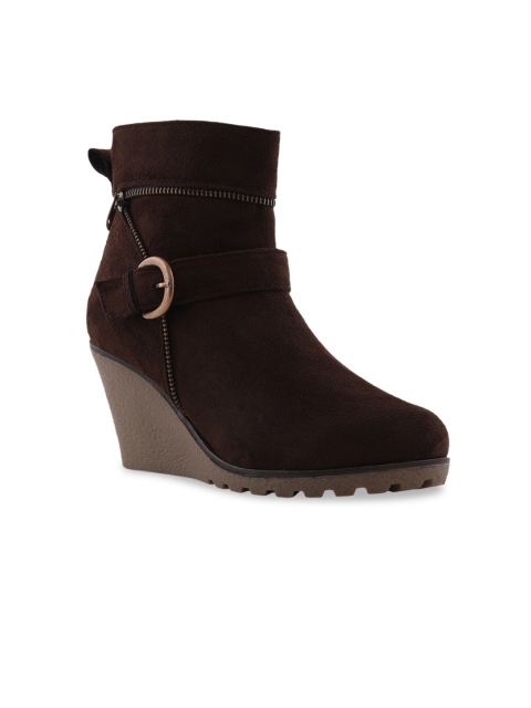 

Bruno Manetti Women Brown Solid Heeled Boots