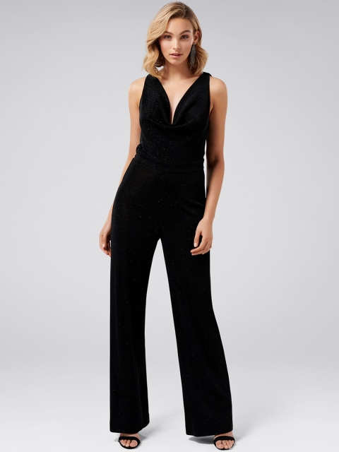 

Forever New Women Solid Basic Jumpsuit, Black