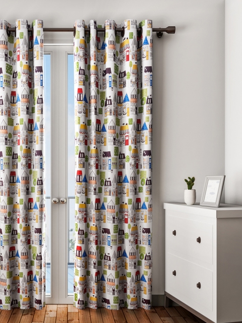 

URBAN DREAM Multicoloured Single Door Curtain, Multi