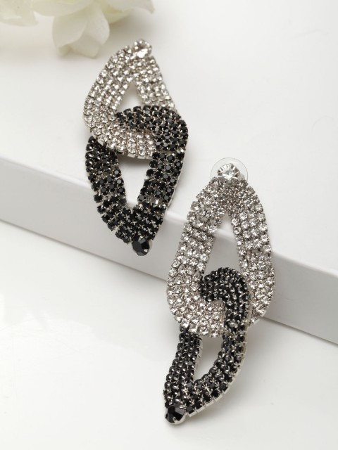 

AVANT-GARDE PARIS White & Black Geometric Drop Earrings