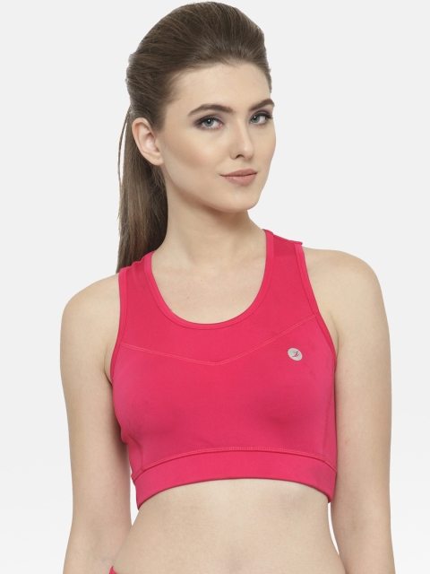 

BUKKUM Pink Solid Underwired Lightly Padded Sports Bra R-BSB19002
