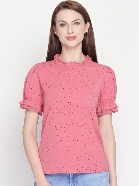 

Honey by Pantaloons Women Coral Pink Printed Top