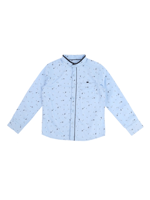 

Pantaloons Junior Boys Blue Regular Fit Printed Casual Shirt