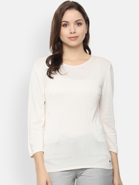 

Allen Solly Woman Women Cream-Coloured Solid Top