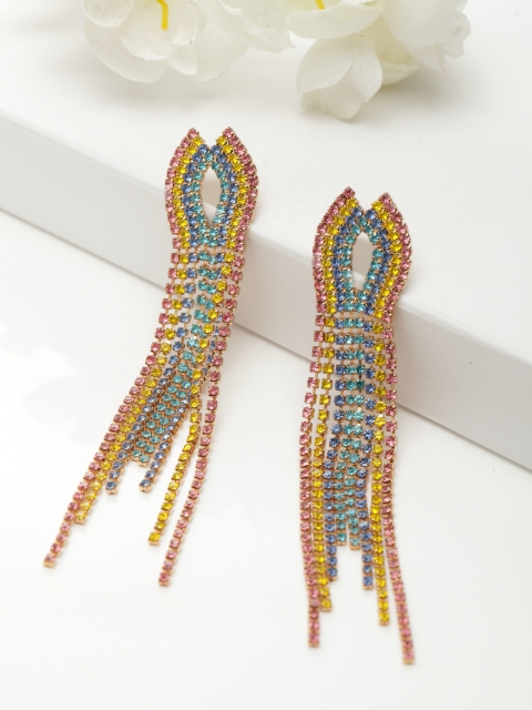 

AVANT-GARDE PARIS Gold-Plated Blue Contemporary Drop Earrings