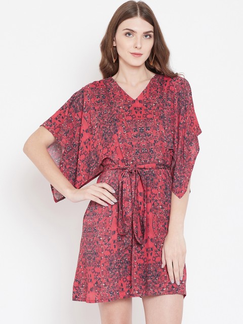 

The Kaftan Company Women Printed A-Line Dress, Red