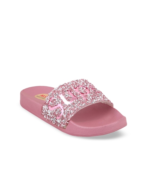 

MSC Women Pink Embellished Sliders