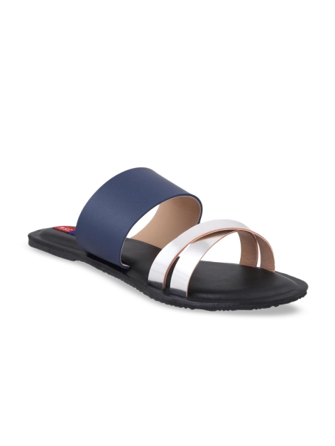

MSC Women Blue Colourblocked Open Toe Flats