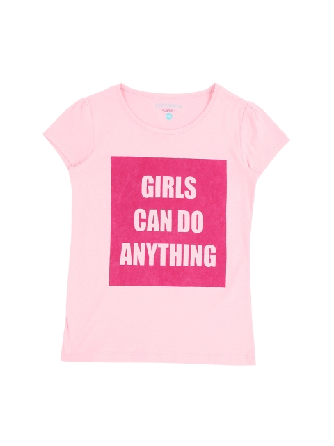 

Pantaloons Junior Girls Pink Printed Round Neck T-shirt