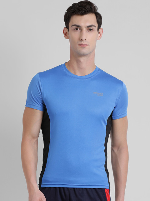 

Masch Sports Men Blue Colourblocked Round Neck T-shirt