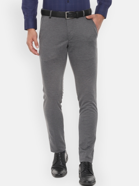 

Van Heusen Men Grey Slim Fit Solid Formal Trousers