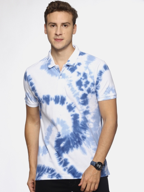 

Steenbok Men White Dyed Polo Collar T-shirt