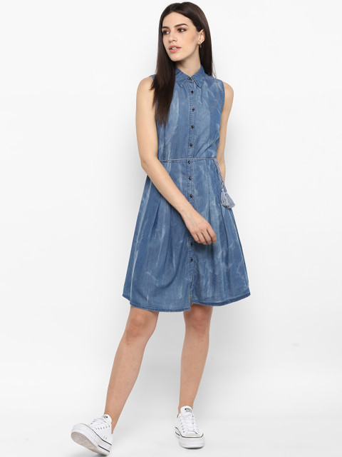

FOSH Women Blue Shirt Dress