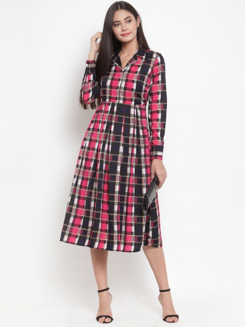 

Magnetic Designs Women Pink & Black Shirt Dress