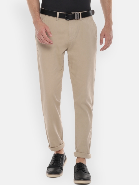

People Men Khaki Regular Fit Solid Chinos