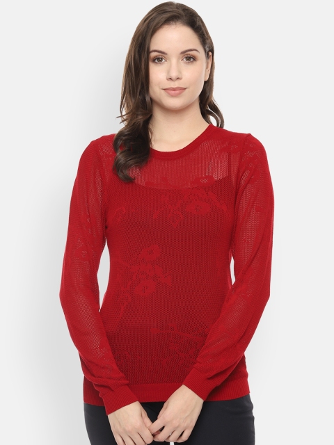 

Allen Solly Woman Women Red Self Design Top