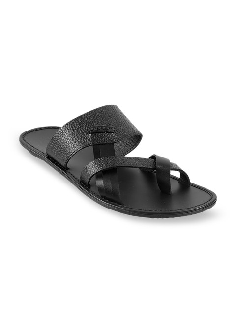 

Metro Men Black Leather Comfort Sandals