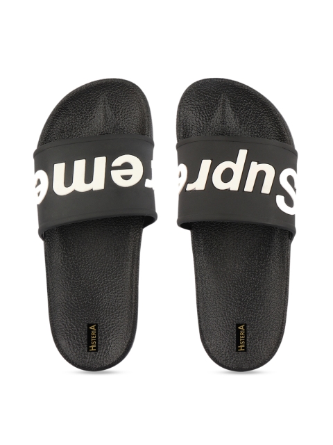 

Histeria Men Black & White Printed Sliders