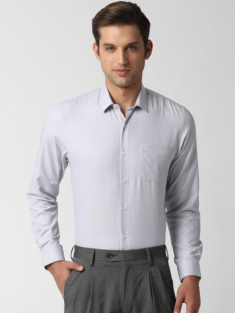

Peter England Men Grey Slim Fit Solid Formal Shirt