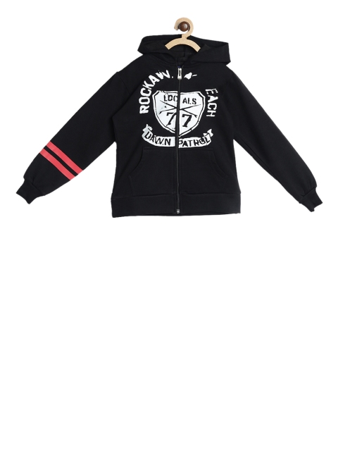 

SWEET ANGEL Unisex Black Printed Hooded Sweatshirt