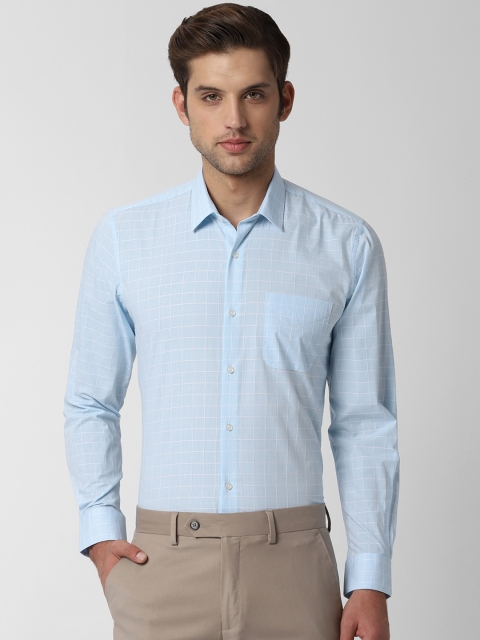 

Peter England Men Blue Slim Fit Checked Formal Shirt