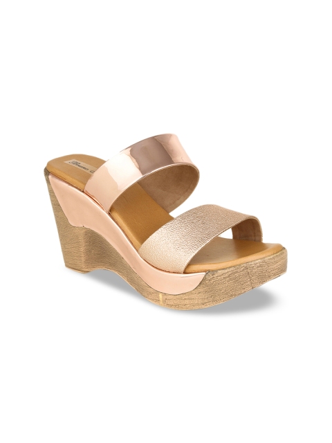 

Bruno Manetti Women Rose Gold-Toned Solid Wedges