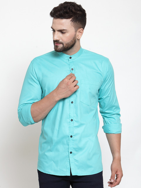 

JAINISH Men Sea Green Classic Slim Fit Solid Casual Shirt
