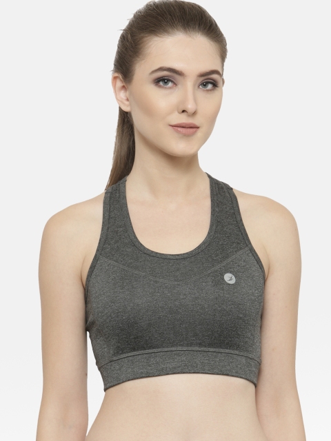 

BUKKUM Charcoal Grey Solid Non-Wired Lightly Padded Sports Bra R-BSB19002