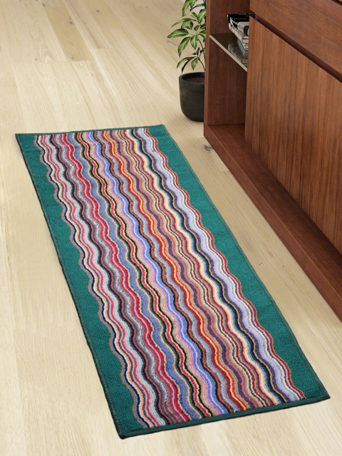 

Status Green Striped Polyester Anti-Skid Runner, Multi