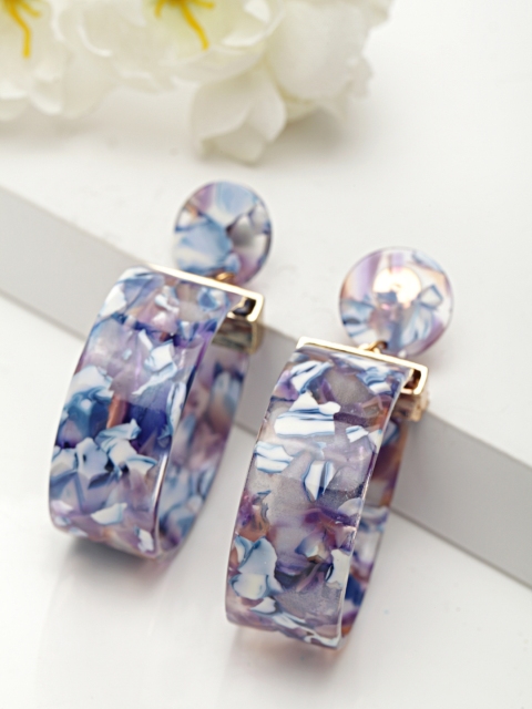 

AVANT-GARDE PARIS Blue Gold-Plated Circular Drop Earrings