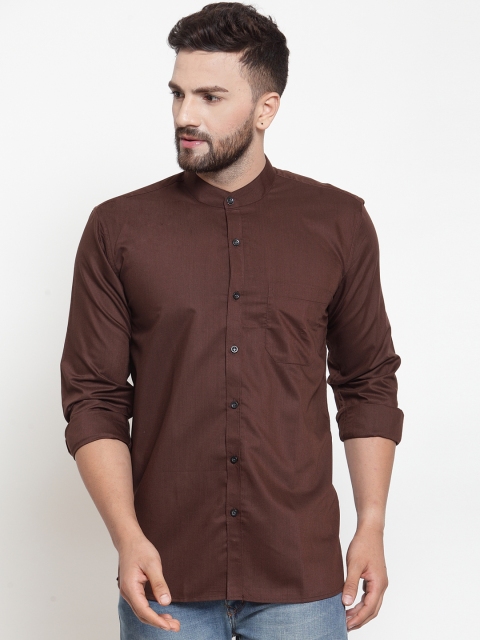 

JAINISH Men Coffee Brown Classic Slim Fit Solid Casual Shirt