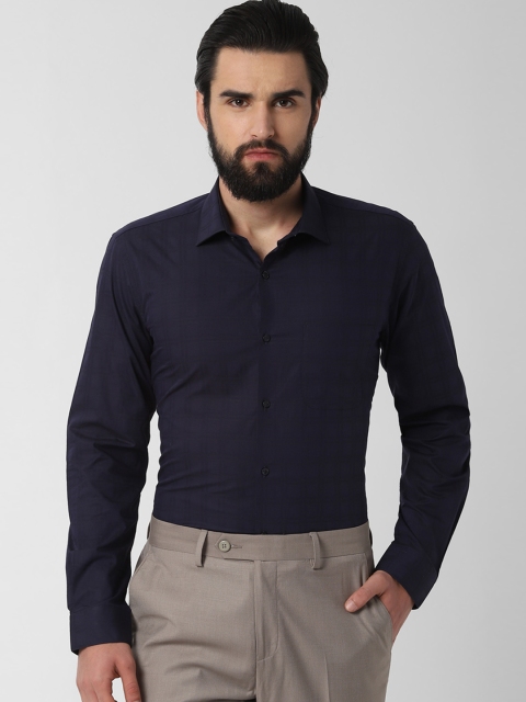 

Peter England Men Navy Blue Regular Fit Self Design Formal Shirt