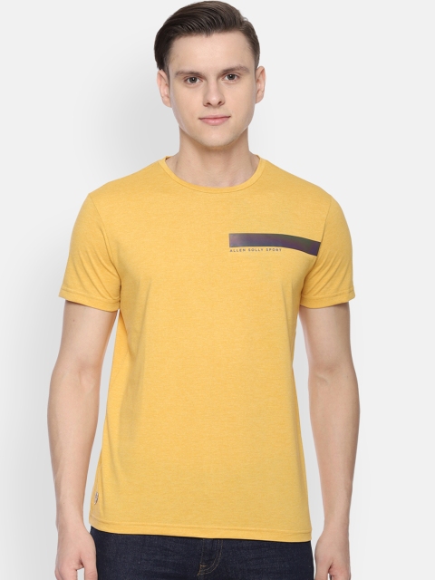 

Allen Solly Sport Men Yellow Solid Round Neck T-shirt