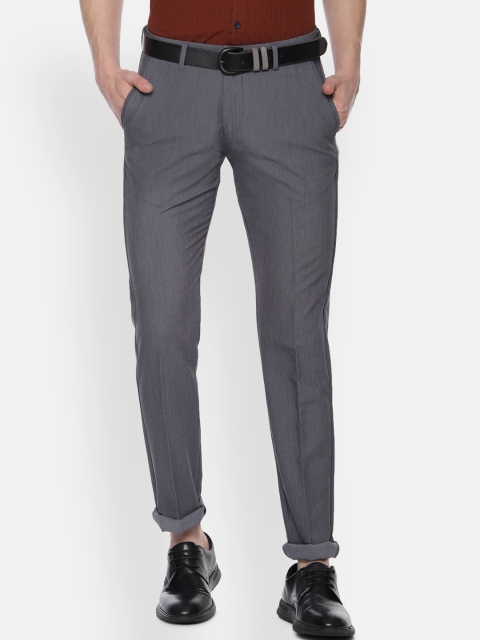 

Allen Solly Men Grey Slim Fit Solid Regular Trousers