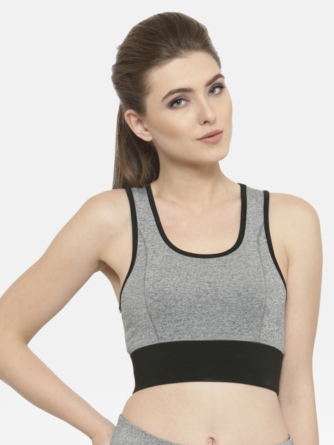 

BUKKUM Grey Solid Underwired Lightly Padded Sports Bra R-BSB19003