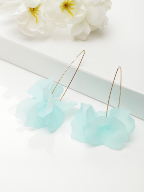 

AVANT-GARDE PARIS Gold-Plated Blue Floral Chandelier Drop Earrings