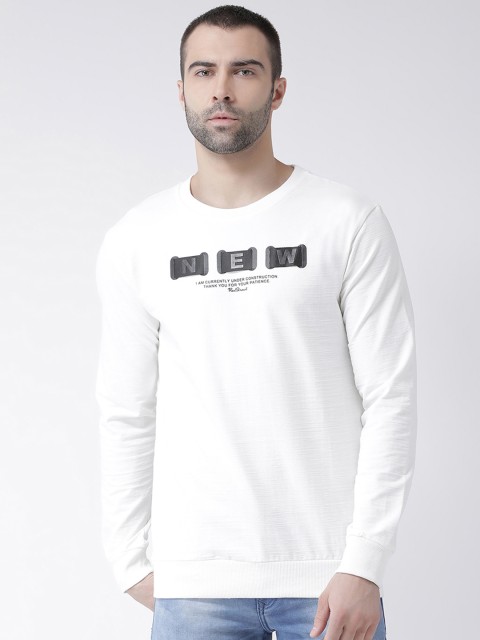 

Rex Straut Jeans Men White Printed Sweatshirt