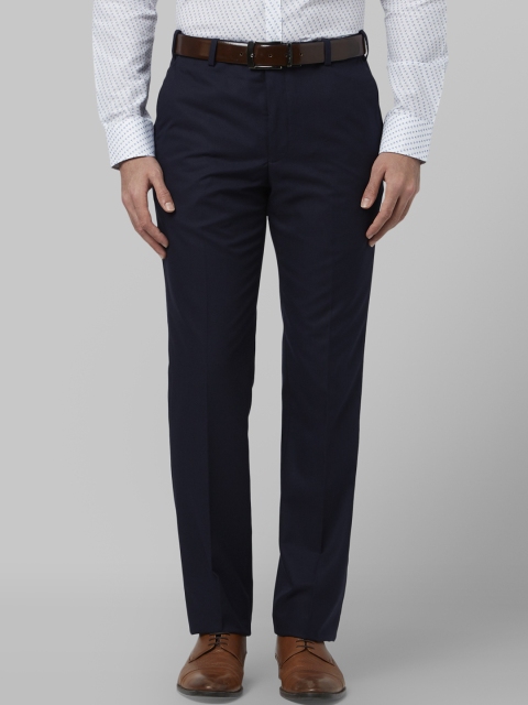 

Park Avenue Men Blue Regular Fit Solid Formal Trousers