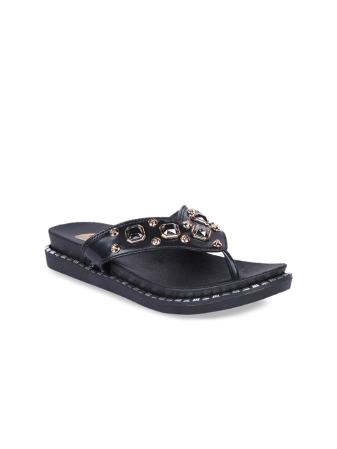 

MSC Women Black Solid Open Toe Flats