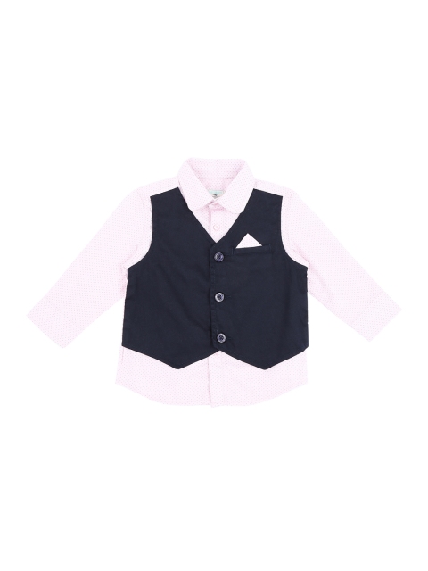 

Pantaloons Baby Boys Pink Regular Fit Printed Party Shirt