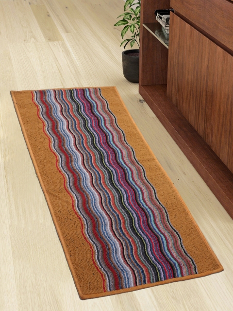 

Status Brown Striped Polyester Anti-Skid Runner